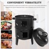 Topteng 3-in-1 Vertical Charcoal Smoker, Portable BBQ Smoker Grill, 342 Square Inch Cooking Area - 3 of 4