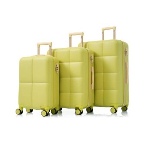 Summit Adventure 3-Piece Yellow Green Abs Hard Shell Luggage With Usb Port - 1 of 4