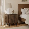 LuxenHome Dark Oak Manufactured Wood 2-Drawer 19.6-Inch Tall End Table and Nightstand Brown - 2 of 4