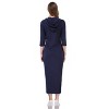 Womens Hoodie Sweat Dress 3/4 Sleeve Slim Fit Hooded Maxi Dress Stripe Summer Dress Soft Lounge Dress - 2 of 3