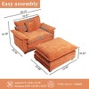 Busaurus Oversized Chenille Accent Chair with Ottoman - 2 of 4