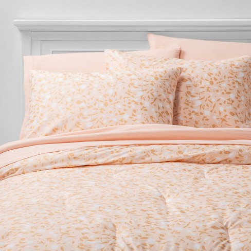 Twin Twin Xl 5pc Printed Pattern Bedding Set Blush Peach Room