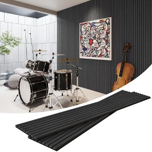 2-Pack 94.5 x 12.6 in. MDF Acoustic Slat Wall Panel for Modern Interior Decor, TV Background, Living Room - 1 of 4