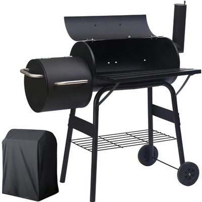 SKONYON Charcoal Grill Barbecue Pit Meat Cooker BBQ Camping with Grill Cover