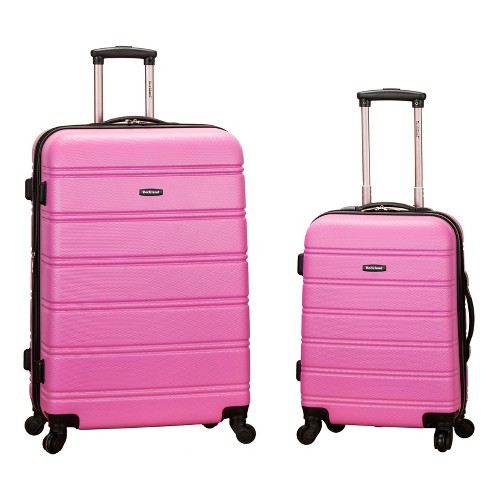 Rockland Melbourne 2pc Expandable ABS Spinner Luggage Set - Pink