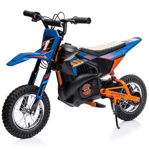 Jojoka 24V Kids Ride On Motocross Motorcycle, 250W Motor, Off Road Electric Bike, Chain Drive, Disc Brake, Air Tires, Leather Seat - 1 of 4