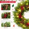 Large Christmas Wreath for Front Door, Artificial Pine Wreath for Fireplaces Porch Walls New Years Christmas Home Hanging Decor - 3 of 4