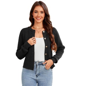 Coolmee Women Chunky Cardigan Sweaters Fashion Fall Fashion Button Up Long Sleeve Knit Sweater Outfits - 1 of 4