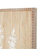 Olivia & May 24"x15" Wood Floral Textured Wall Decor with White Painted Accents and Beaded Frame Cream: Modern Botanical Art - 3 of 4