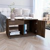Okak Rectangle Modern Coffee Table with 1 Drawer and 4 Stylish Legs, 1 Open Shelf for Living Room/Office, Space-Saving - 2 of 4