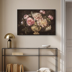Art Remedy Vintage Vase and Classical Flowers Classical vintage floral vase wall art Framed - 1 of 4