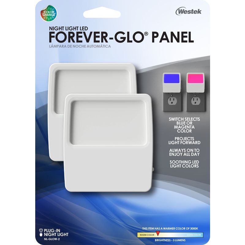 Westek Forever-Glo Automatic Plug-in LED Panel Night Light 2pk, 1 of 2