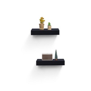FONTOI 14.96" Floating Shelves, Wall Mounted Shelves for Bathroom, Living Room, Kitchen, Hanging Shelf for Books/Decor, Black, 6.1"*1.57"*14.96" - 1 of 4