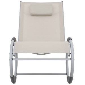 vidaXL Rocking Chair Cream and Gray Textilene fabric, aluminum, iron - 1 of 4