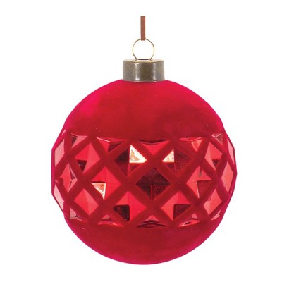 Red Harlequin Glass Ball Christmas Ornament Set of 12