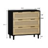 31.5" 3-Drawer Rattan Dresser, Storage Cabinet for Bedroom, Living Room, Dining Room, Hallway 4W - ModernLuxe - 3 of 4