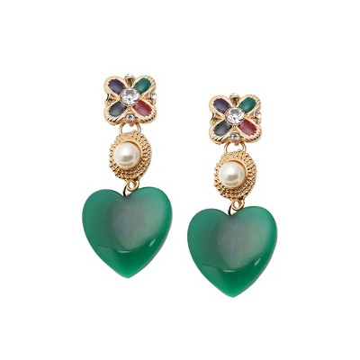 SOHI Women's Royal Heart Drop Earrings
