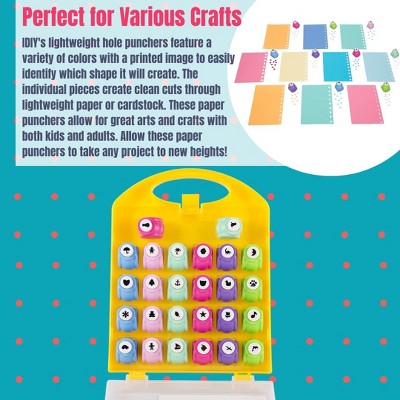 Colorful Mini Paper Punch Set with Carry Case - 26 Pieces