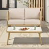 Buenhomino 2-Piece Rattan Patio Conversation Set, 3-seats Sofa with Conversation Table for Porch, Balcony, Garden - 2 of 4
