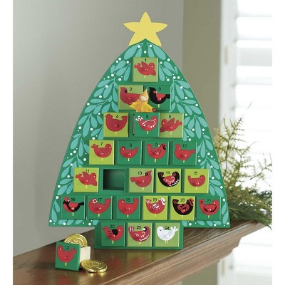 Magic Cabin - Wooden Advent Tree With Painted Birds