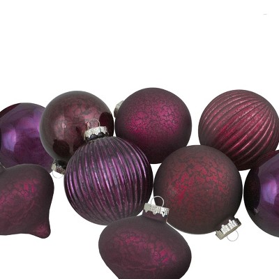 Northlight Onion and Glass Ball Christmas Ornaments - 3.25" - Burgundy and Purple - 9ct