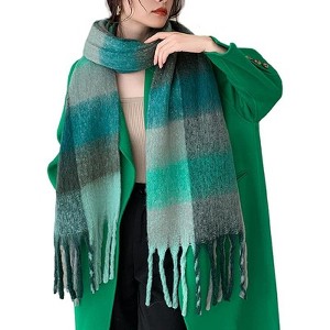 MSDC Winter Women Warm Scarf Long Shawl Large Scarves Cold Weather Thick Blanket Scarfs Colorful Plaid - 1 of 4