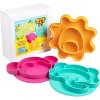 Bentology Silicone Compartment Plates- 3 PK Animal Set (Lion Monkey Elephant)- Flexible Shapes for Toddlers, Kids- Christmas Gift for Kids & Parents - 2 of 3