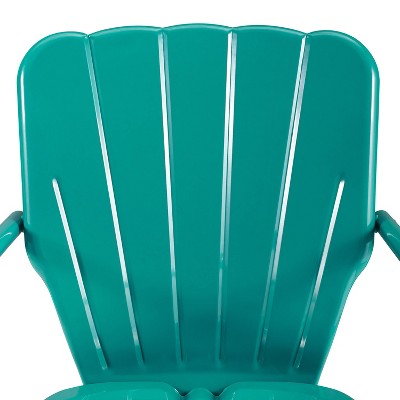 Turquoise Steel Retro Outdoor Dining Chair Set of 2