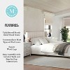 Martha Stewart King Kay Upholstered Platform Bed Beige/Walnut - 4 of 4