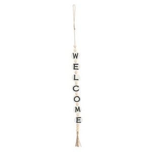 VIP Wood 33 in. Black Welcome Hanging Round Blocks - 1 of 2