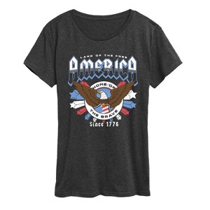 Women's - Instant Message - America Rock Tee Short Sleeve Graphic T-Shirt - 1 of 4