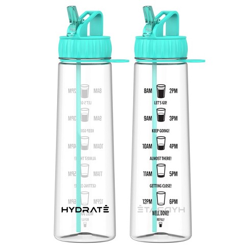 Hydrate 900ml Water Bottle With Straw And Motivational Time Markings ...