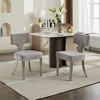 OUTSUPPLY Set of 2 Modern Farmhouse Dining Chairs, Chenille Upholstery with Copper Nailhead Trim & Stainless Steel Legs - 3 of 4