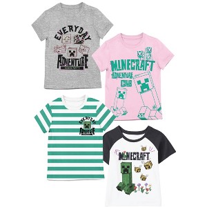 Minecraft Adventure Club 4pk Crew Neck Short Sleeve Youth Girl's Tees - 1 of 4