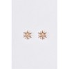 Slickblue Women's Jewelry, Gold & Pearl Snowflake Stud Earrings with Faux Diamond Detail, 1" Circumference - 3 of 4