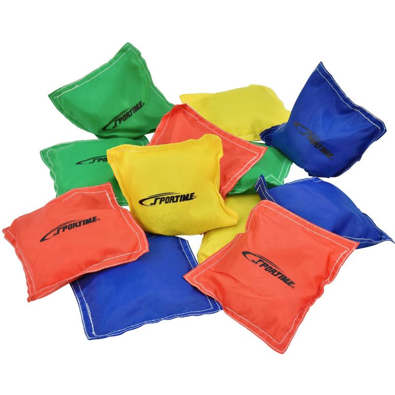 Sportime Nylon-Covered Bean Bags, 5 x 5 Inches, Assorted Colors, Pack of 12, 3 of 5