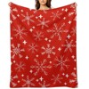 DSANE Winter Snowflakes Red Christmas Throw Blanket Soft Fleece Christmas Blanket Cozy Flannel Throw for Couch Bed - 2 of 4