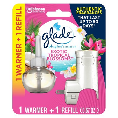 Glade PlugIns Scented Oil Air Freshener Exotic Tropical Blossoms Starter Kit - 0.67oz/1 Warmer