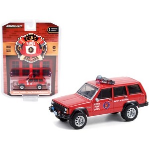 1990 Jeep Cherokee Red "Reno Fire Department" (Nevada) "Fire & Rescue" Series 1 1/64 Diecast Model Car by Greenlight - 1 of 3