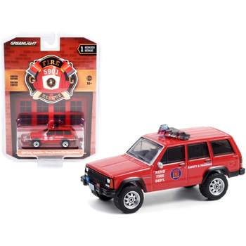 1990 Jeep Cherokee Red "Reno Fire Department" (Nevada) "Fire & Rescue" Series 1 1/64 Diecast Model Car by Greenlight