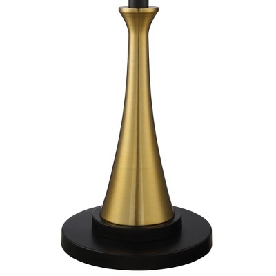 Art Deco Inspired Black Brass Torchiere Floor Lamp with Frosted Glass
