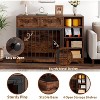 Dog Crate Furniture, Wooden Dog Kennel End Table with 2 Drawers and 4 Open Storage Shelves, Farmhouse Indoor Dog Cage House - 4 of 4