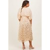 Pinkblush Light Gold Embroidered Tulle Dolman V-Neck Maternity Midi Dress - 4 of 4