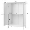 Tangkula Bathroom Storage Cabinet with Double Doors Wooden Cupboard Shoe Cabinet - 3 of 4