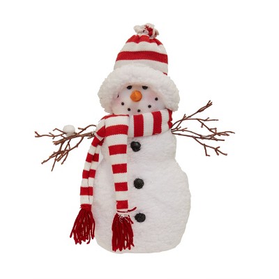 Season's Designs 15.7" Christmas Snowman Figurine Indoor Fabric Polyfoam