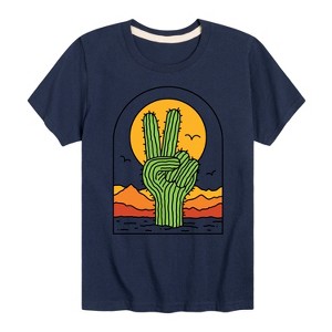 Boys' - Instant Message - Cactus Peace Sign Short Sleeve Graphic T-Shirt - 1 of 4
