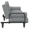 vidaXL Fabric Sleeper Sofas with Adjustable Backrest and Practical Pillows - Light Gray Sofa Bed with Sturdy Plywood Frame - 4 of 4