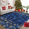 Christmas Snowflake Area Rug Xmas Washable Hallway Long Rugs Non Slip Low Pile Kitchen Carpet Indoor Floor Cover For Bedroom Living Room Dining Room - 4 of 4