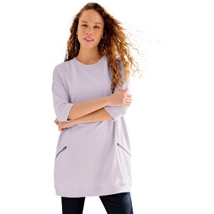ellos French Terry Zip Pocket Tunic - 1 of 4