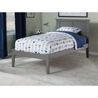 AFI Furnishings Madison Twin Platform Bed with Open Footboard and Turbo Charger in Grey